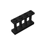 Fence Spindled 1 x 4 x 2 - 4 Top Studs #15332  - 26-Black