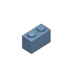 Brick 1 x 2 #3004 - 135-Sand Blue