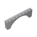 Brick Arch 1 x 8 x 2 Raised #16577  - 194-Light Bluish Gray