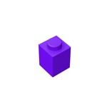 Brick 1 x 1 #3005 - 268-Dark Purple