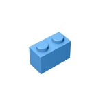 Brick 1 x 2 #3004 - 102-Medium Blue