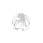 Brick, Round 2 x 2 Dome Top - Blocked Open Stud with Bottom Axle Holder x Shape + Orientation #553b  - 40-Trans-Clear