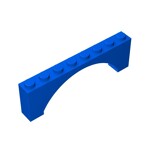 Brick Arch 1 x 8 x 2 Raised #16577  - 23-Blue