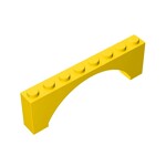 Brick Arch 1 x 8 x 2 Raised #16577  - 24-Yellow