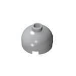 Brick, Round 2 x 2 Dome Top - Blocked Open Stud with Bottom Axle Holder x Shape + Orientation #553b  - 194-Light Bluish Gray