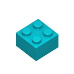 Brick 2 x 2 #3003 - 107-Dark Turquoise