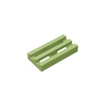 Tile, Modified 1 x 2 Grille #2412  - 330-Olive Green