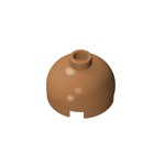 Brick, Round 2 x 2 Dome Top - Blocked Open Stud with Bottom Axle Holder x Shape + Orientation #553b  - 312-Medium Dark Flesh