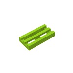 Tile, Modified 1 x 2 Grille #2412  - 119-Lime
