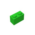 Brick 1 x 2 #3004 - 37-Bright Green