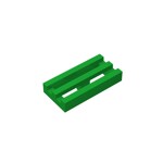 Tile, Modified 1 x 2 Grille #2412  - 28-Green