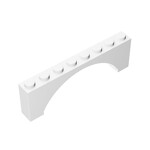 Brick Arch 1 x 8 x 2 Raised #16577  - 1-White