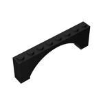 Brick Arch 1 x 8 x 2 Raised #16577  - 26-Black