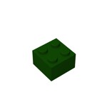 Brick 2 x 2 #3003 - 141-Dark Green