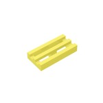 Tile, Modified 1 x 2 Grille #2412  - 226-Bright Light Yellow