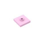 Plate Special 2 x 2 with Groove and Center Stud (Jumper) #87580 - 222-Bright Pink