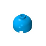 Brick, Round 2 x 2 Dome Top - Blocked Open Stud with Bottom Axle Holder x Shape + Orientation #553b  - 321-Dark Azure