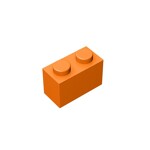 Brick 1 x 2 #3004 - 106-Orange