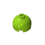 Brick, Round 2 x 2 Dome Top - Blocked Open Stud with Bottom Axle Holder x Shape + Orientation #553b  - 119-Lime