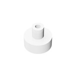 Tile Round 1 x 1 with Hollow Bar #20482  - 1-White