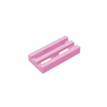 Tile, Modified 1 x 2 Grille #2412  - 222-Bright Pink