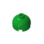 Brick, Round 2 x 2 Dome Top - Blocked Open Stud with Bottom Axle Holder x Shape + Orientation #553b  - 28-Green