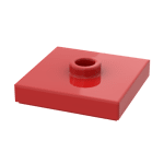 Plate Special 2 x 2 with Groove and Center Stud (Jumper) #87580 - 21-Red