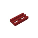 Tile, Modified 1 x 2 Grille #2412  - 154-Dark Red