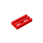 Tile, Modified 1 x 2 Grille #2412  - 21-Red