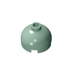 Brick, Round 2 x 2 Dome Top - Blocked Open Stud with Bottom Axle Holder x Shape + Orientation #553b  - 151-Sand Green