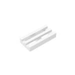 Tile, Modified 1 x 2 Grille #2412  - 1-White