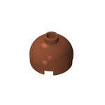 Brick, Round 2 x 2 Dome Top - Blocked Open Stud with Bottom Axle Holder x Shape + Orientation #553b  - 38-Dark Orange