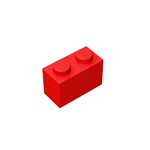 Brick 1 x 2 #3004 - 21-Red