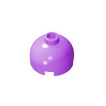 Brick, Round 2 x 2 Dome Top - Blocked Open Stud with Bottom Axle Holder x Shape + Orientation #553b  - 324-Medium Lavender