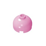 Brick, Round 2 x 2 Dome Top - Blocked Open Stud with Bottom Axle Holder x Shape + Orientation #553b  - 222-Bright Pink