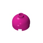 Brick, Round 2 x 2 Dome Top - Blocked Open Stud with Bottom Axle Holder x Shape + Orientation #553b  - 124-Magenta