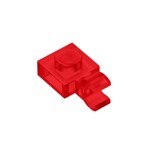 Plate Special 1 x 1 with Clip Horizontal - Thick Open O Clip #61252  - 41-Trans-Red