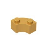 Curved Brick 2 Knobs #3063 - 297-Pearl Gold