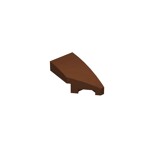 Slope Curved 2 x 1 with Stud Notch Right #29119  - 192-Reddish Brown