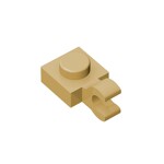 Plate Special 1 x 1 with Clip Horizontal - Thick Open O Clip #61252  - 5-Tan