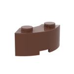 Curved Brick 2 Knobs #3063 - 192-Reddish Brown