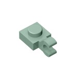 Plate Special 1 x 1 with Clip Horizontal - Thick Open O Clip #61252  - 151-Sand Green