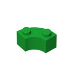 Curved Brick 2 Knobs #3063 - 28-Green