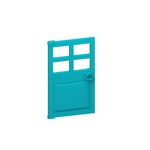 Door 1 x 4 x 6 with 4 Panes and Stud Handle #60623  - 107-Dark Turquoise