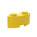 Curved Brick 2 Knobs #3063 - 24-Yellow