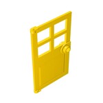 Door 1 x 4 x 6 with 4 Panes and Stud Handle #60623  - 24-Yellow