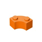 Curved Brick 2 Knobs #3063 - 106-Orange