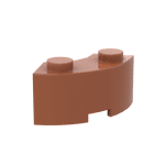 Curved Brick 2 Knobs #3063 - 38-Dark Orange