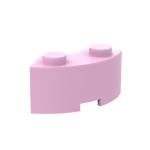 Curved Brick 2 Knobs #3063 - 222-Bright Pink