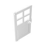 Door 1 x 4 x 6 with 4 Panes and Stud Handle #60623  - 1-White